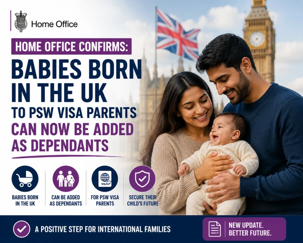 Home Office Confirms: Babies Born in the UK to PSW Visa Parents Can Now Be Added as Dependants