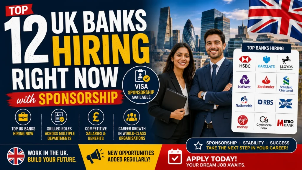 Top 12 UK Banks Hiring Right Now with Sponsorship