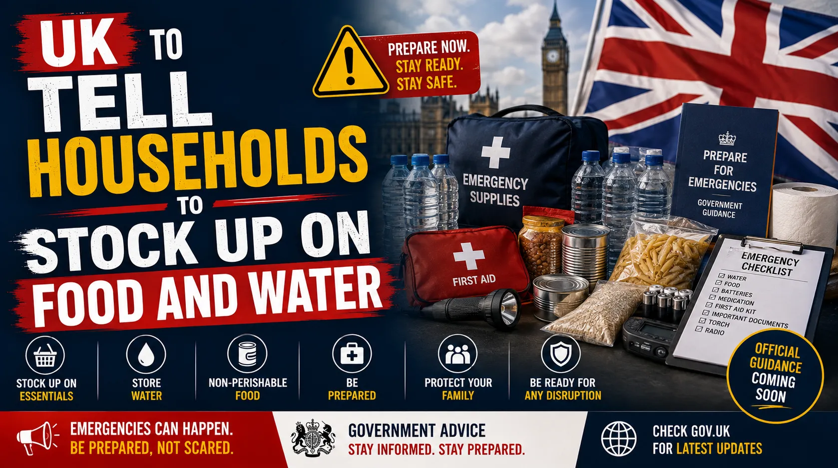 UK to Tell Households to Stock Up on Food and Water